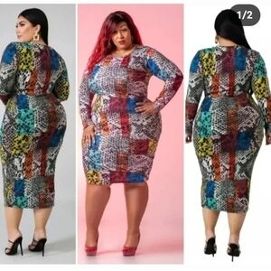 Multicolor Patchwork Dress